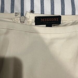 Missoni Cream 100% Cotton Pleated Skirt Made in Italy Size 40 NWOT never worn
